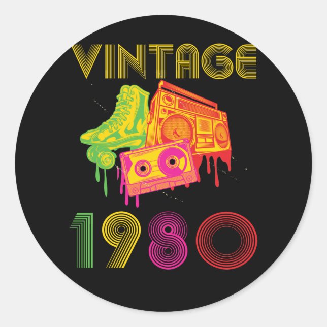 Sticker Rond 1980 vintage (Devant)