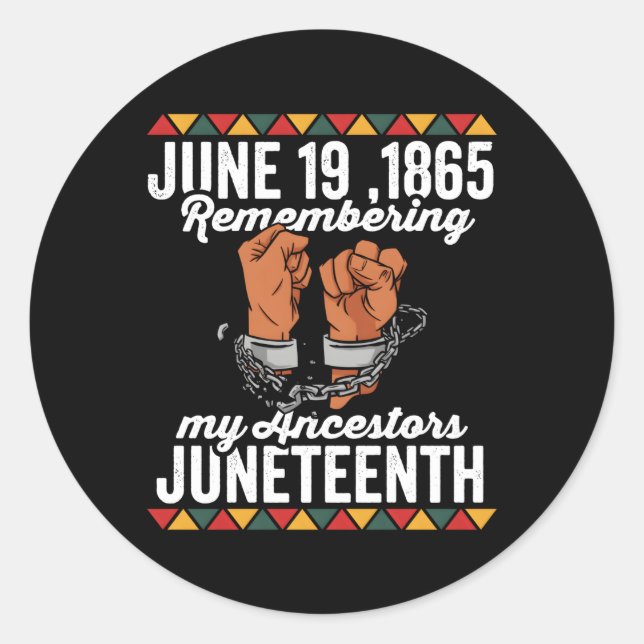Sticker Rond 19 juin 1865 Souvenir de mes ancêtres Jundixième (Devant)
