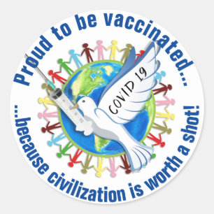 Sticker Rond 19 Porte - clé de vaccination