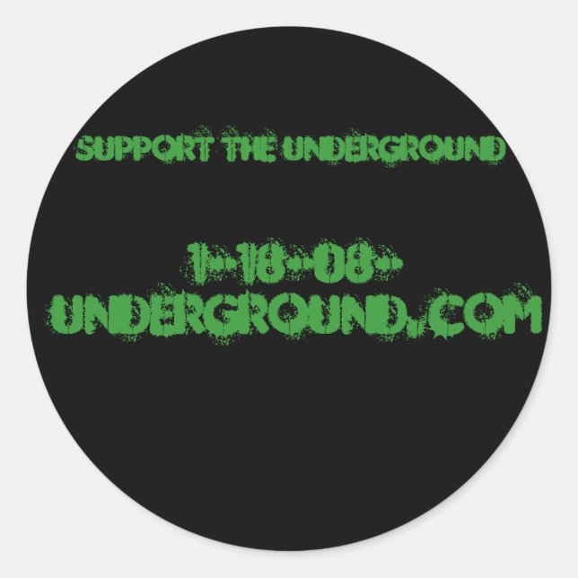 Sticker Rond 1-18-08-underground.com, support du sous-sol (Devant)