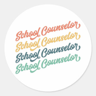 Sticker Rond 1/2- Retour À L'École Vintage Conseiller
