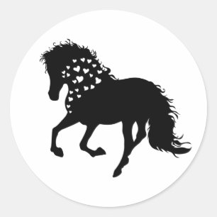 Sticker Rond 1- Chemise à cheval, Aiguille à cheval, Filles Che