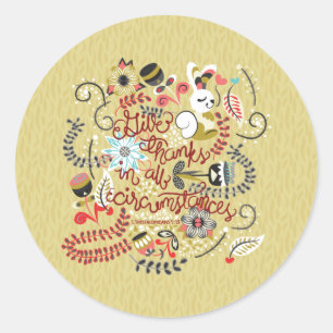 Sticker Rond 1 Thessaloniciens 5:18 Remercient En Tout Circumst