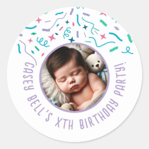 Sticker Rond 1er anniversaire de bébé Enfants Enfants Personnal