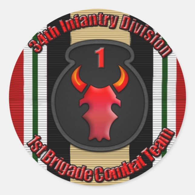 Sticker Rond 1er BCT 34e ID (Devant)