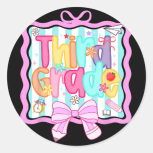 Sticker Rond 1er jour de 3e année Préparation à la rentrée scol