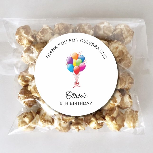 Sticker Rond 1ère 2e 3e 4e 6e 7e 8e fête d'anniversaire (Créateur téléchargé)