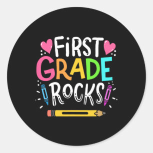 Sticker Rond 1ère année Cadeau enseignant 1ère année Rock
