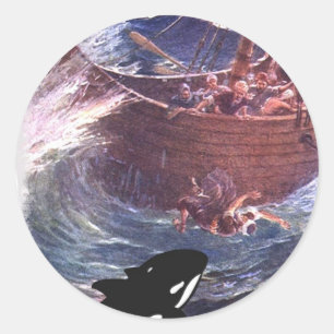 Sticker Rond 1h17 de Jonas - Jonas et la baleine