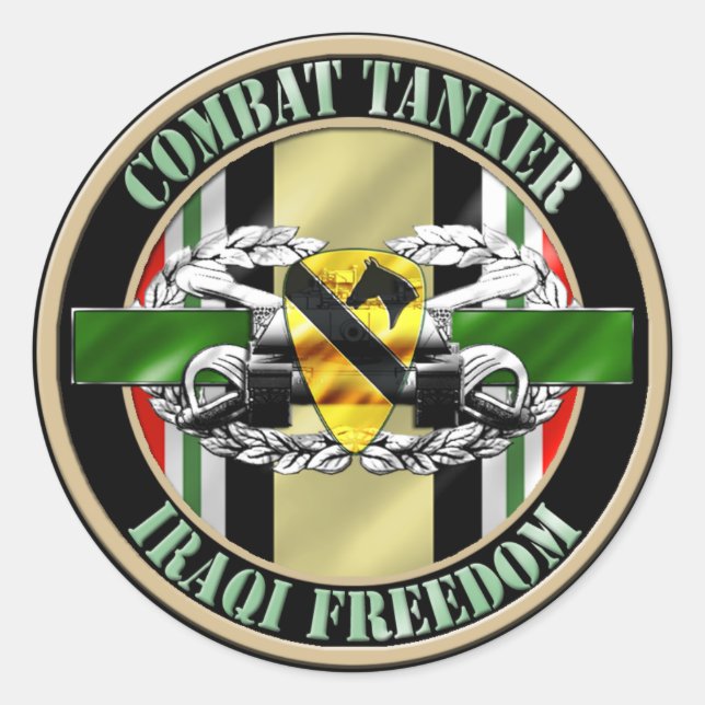Sticker Rond 1re division de cavalerie Camion-Tanker 19K OIF (Devant)