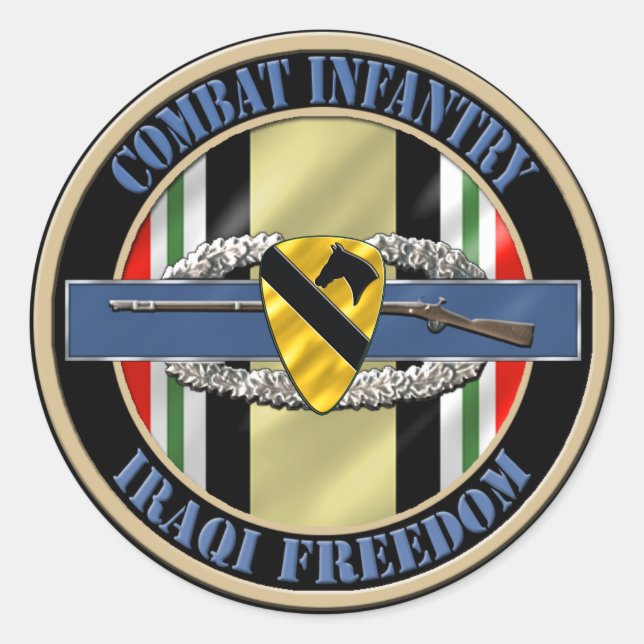 Sticker Rond 1re Division de cavalerie OIF d'infanterie (Devant)