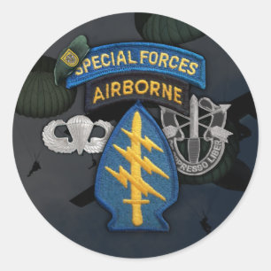 Sticker Rond 1re groupe des forces spéciales Green Berets Stick