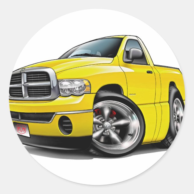 Sticker Rond 2003-09 Camion Jaune Dodge Ram (Devant)
