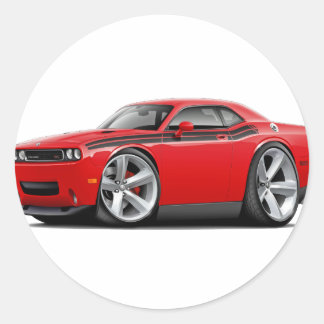 Sticker Rond 2009-11 Challenger RT Red-Black Car