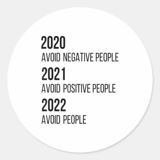 Sticker Rond 2020 2021 2022 Citations de motivation sarcastique (Devant)