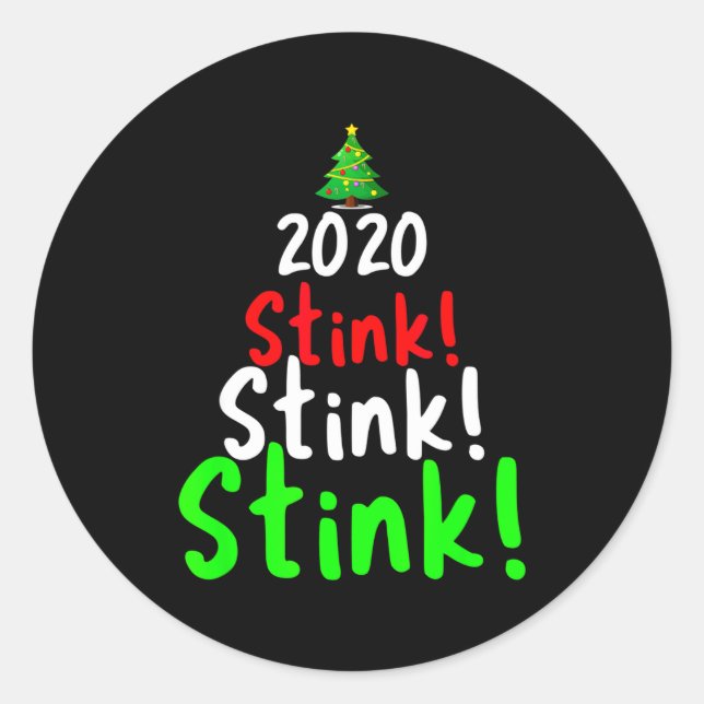 Sticker Rond 2020 Stink Stank Stunk Matching Family Christmas  (Devant)