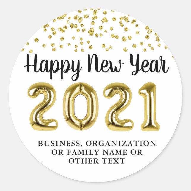 Sticker Rond 2021 HEUREUX NOMBRE DE Ballons d'or de la NOUVELLE (Devant)