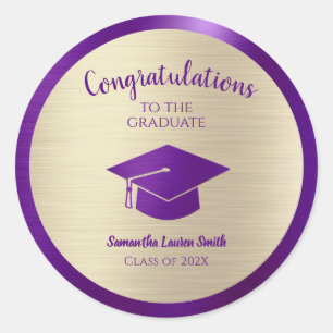 Sticker Rond 2022 Graduation Félicitations Diplômé Or