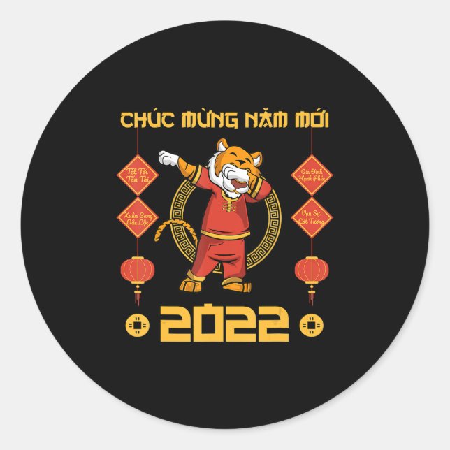 Sticker Rond 2023 Nouvel An Lunaire Vietnamien Chuc Mung Nam Mo (Devant)