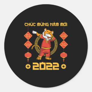 Sticker Rond 2023 Nouvel An Lunaire Vietnamien Chuc Mung Nam Mo