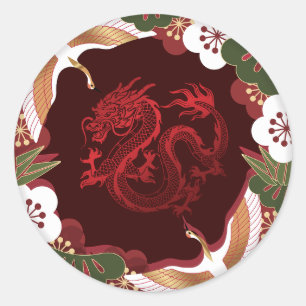Sticker Rond 2024, Année Dragon