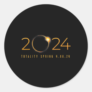Sticker Rond 2024 Solar Eclipse Américain Totality Spring 4.08.