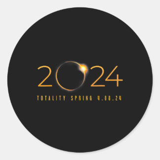 Sticker Rond 2024 Solar Eclipse Américain Totality Spring 4.08.