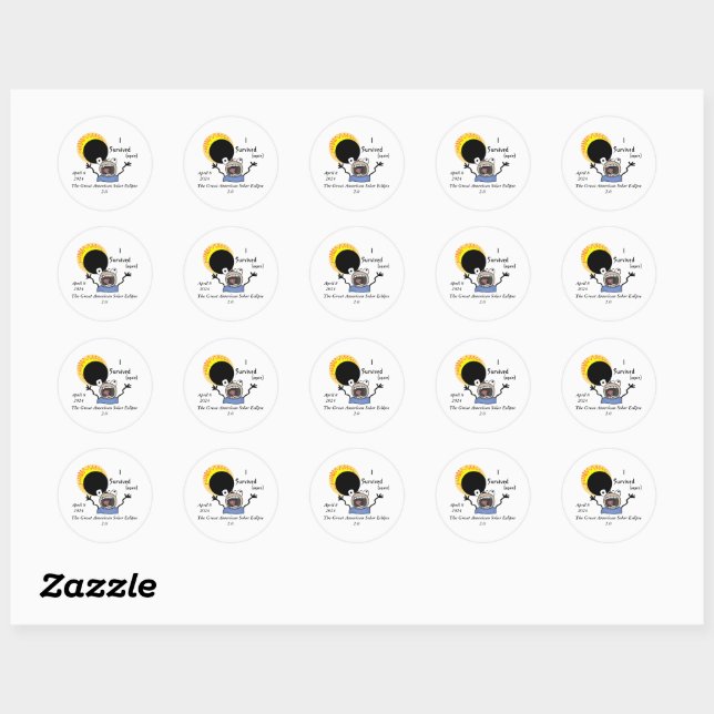Sticker Rond 2024 Solar Eclipse Survival (Feuille)