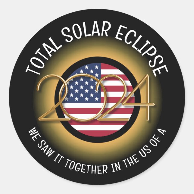 STICKER ROND 2024 TOTAL SOLAIRE ECLIPSE USA (Devant)