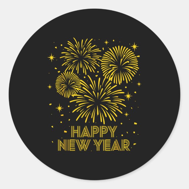 Sticker Rond 2026 Happy New Year Firework New Year's Eve Party  (Devant)