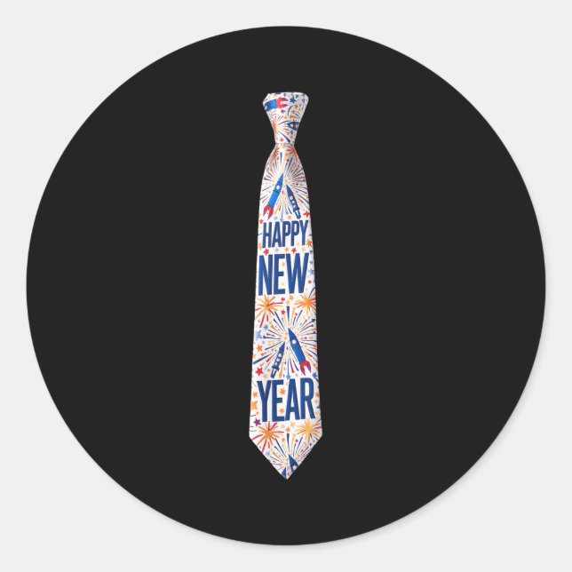 Sticker Rond 2026 New Year’s Party Fireworks Funny Celebration  (Devant)