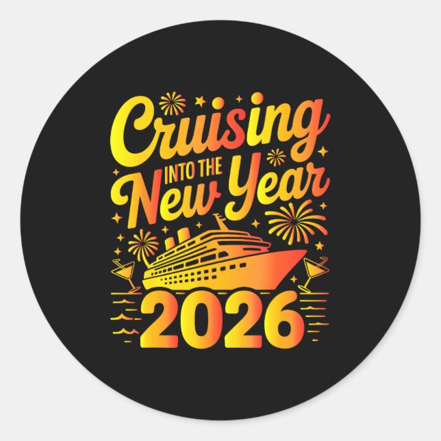 Sticker Rond 2026 New Years Eve Cruising Trip Christmas Cruise  (Devant)