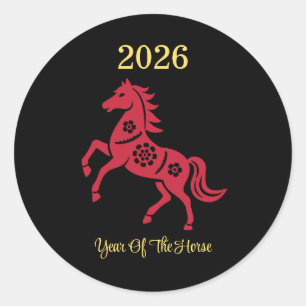 Sticker Rond 2026 Nouvel An chinois du zodiaque de l'année du C