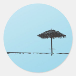 Sticker Rond 20 - 1,5 Arbre de palmier de plage de phoque à env