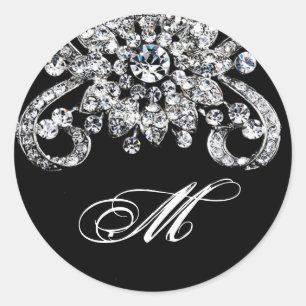 Sticker Rond 20 - 1,5 Collier de bijoux en diamant à l'envelopp