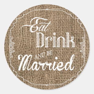 Sticker Rond 20 - 1.5 Envelope Sceau Manger Boire Marié Burla