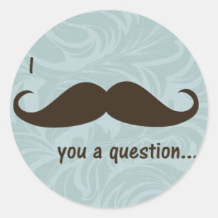 Sticker Rond 20 - 1,5" Enveloppe I Mustache You a Question