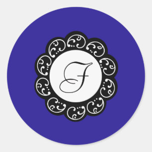 Sticker Rond 20 - 1,5 Enveloppe Phoque bleu et blanc