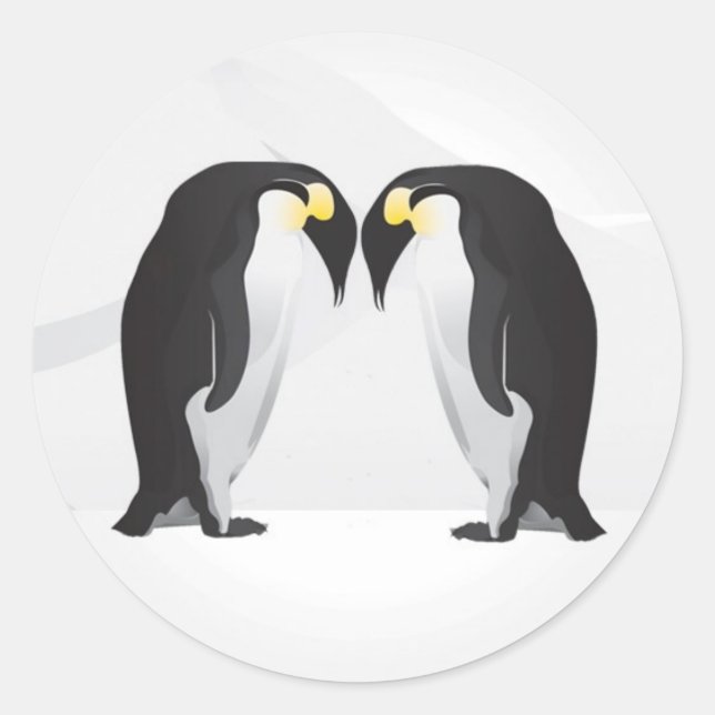 Sticker Rond 20 - 1,5 Enveloppe Pingouins de phoque Mate pour l (Devant)