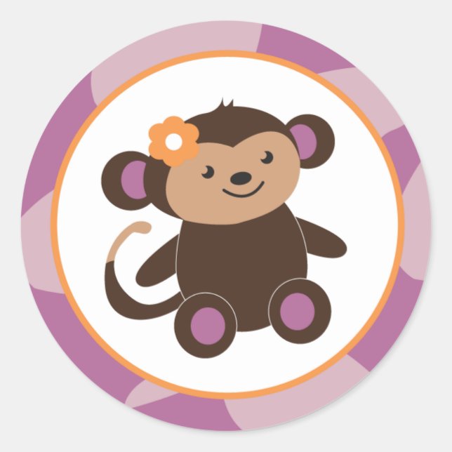 Sticker Rond 20 - 1,5" Enveloppe Purple Jacana Animal Thème (Devant)