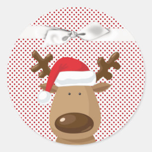Sticker Rond 20 - 1,5 Enveloppe rennes de phoque Noël XMAS Po