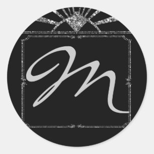 Sticker Rond 20 - 1,5 Enveloppe Sceau Art Déco Roaring 20s GATS