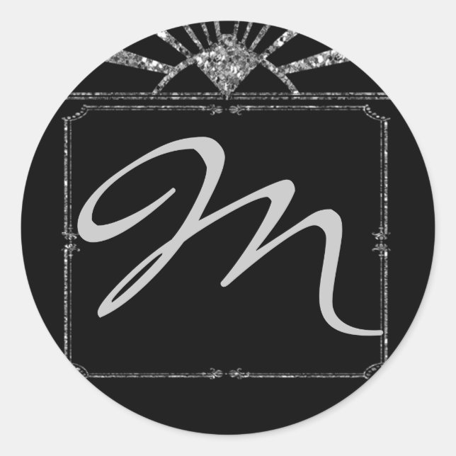 Sticker Rond 20 - 1,5 Enveloppe Sceau Art Déco Roaring 20s GATS (Devant)