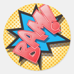 Sticker Rond 20 - 1,5 Enveloppe Sceau bande dessinée Livre Pop