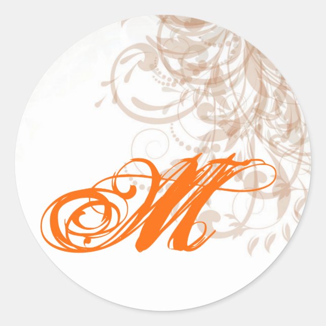 Sticker Rond 20 - 1,5 Enveloppe Sceau Chute Filigree Automne Sw (Devant)