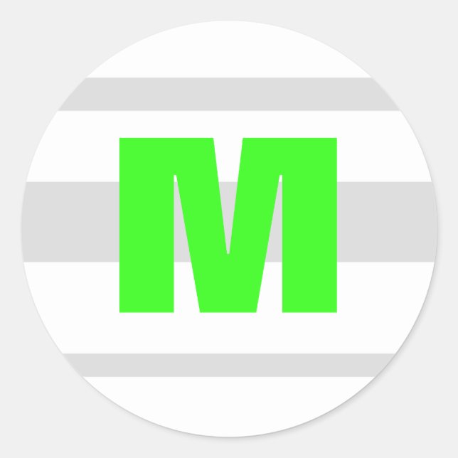 Sticker Rond 20 - 1,5 Enveloppe Sceau de néon moderne Gris vert (Devant)