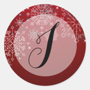 Sticker Rond 20 - 1,5 Enveloppe Sceau d'hiver Snowflakes Glace