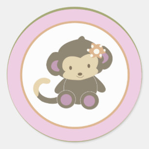 Sticker Rond 20 - 1,5" Enveloppe Sceau Jacana Girl Jungle Zoo