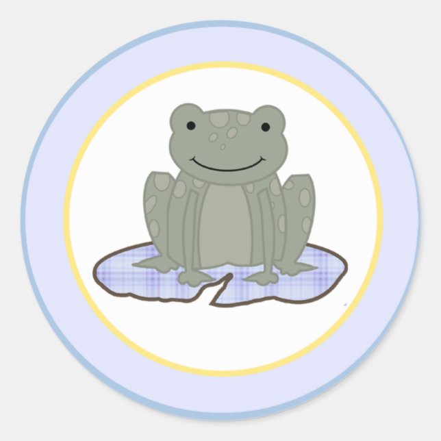 Sticker Rond 20 - 1,5" Enveloppe Sceau Leap Frog Turtle Bee (Devant)