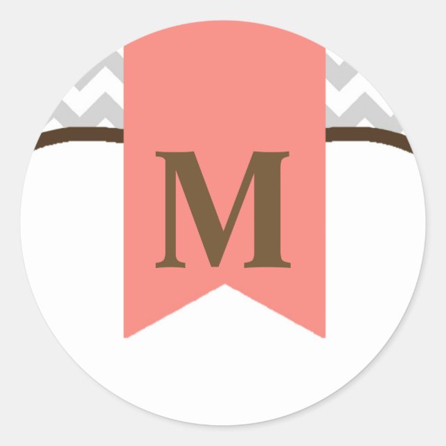 Sticker Rond 20 - 1,5 Enveloppe Sceau moderne Chevron Stripe Co (Devant)